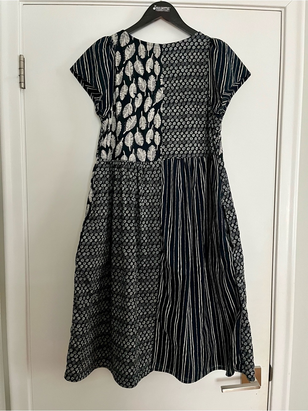 Vintage Gudrun Sjoden dress, mixed black and white prints with red detail medium - Picture 5 of 6